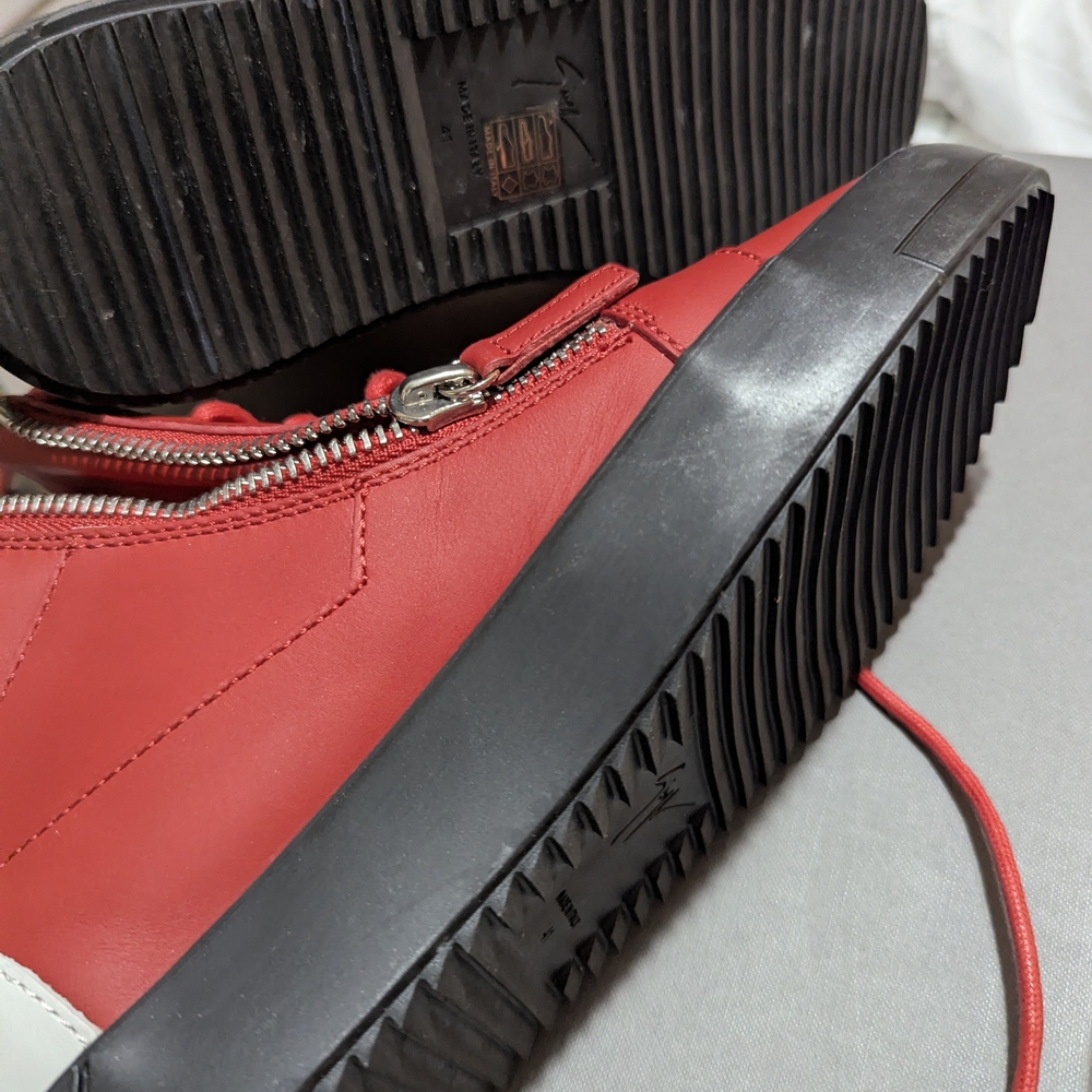 Giuseppe Zanotti Red and Black Sneakers with Modern Silhouette